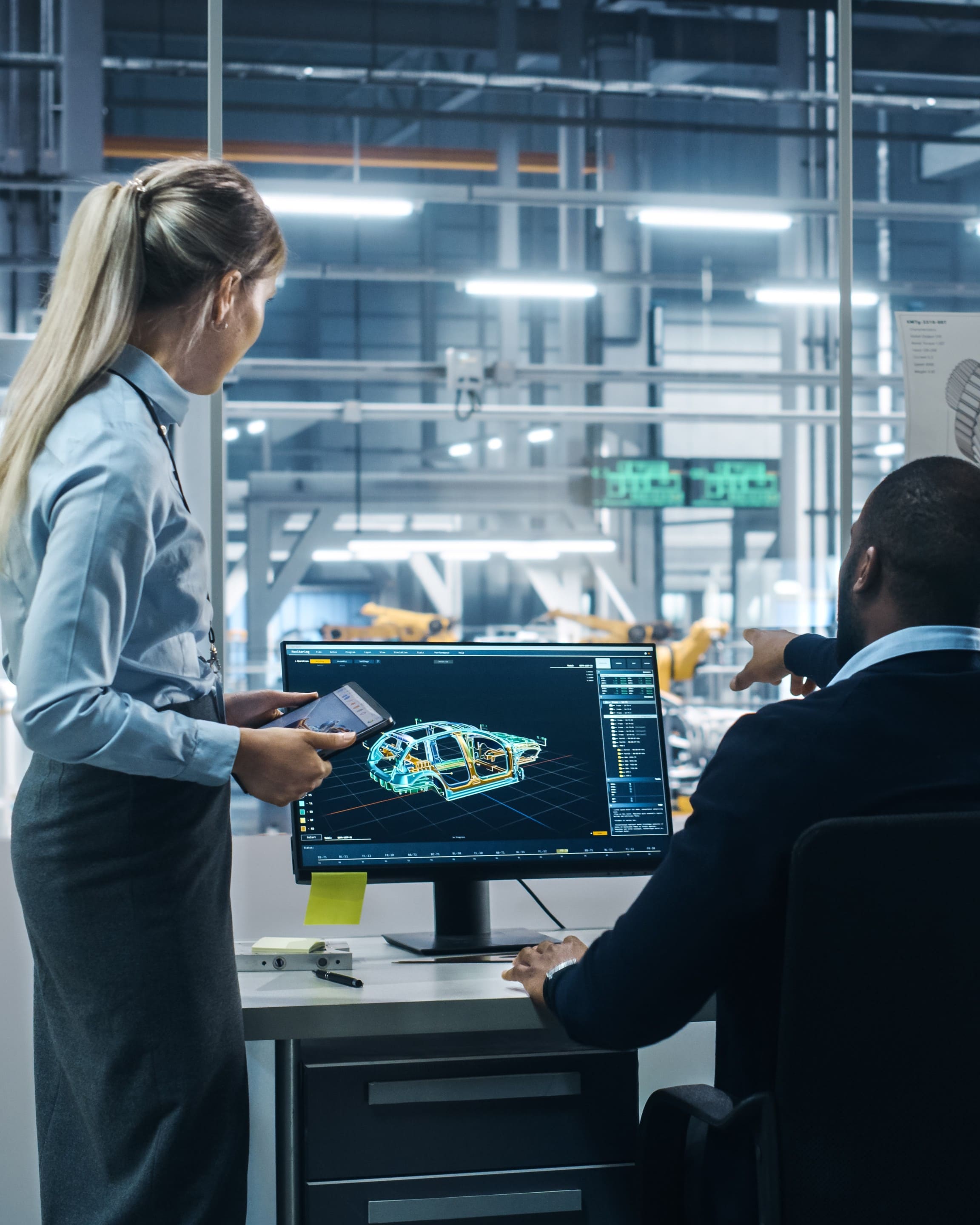 Designer analisando paleta de cores